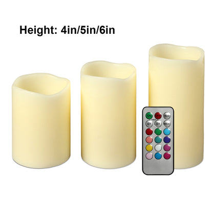 6pc LED Flameless Candle Set w/12 Color Options