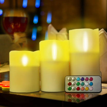 6pc LED Flameless Candle Set w/12 Color Options