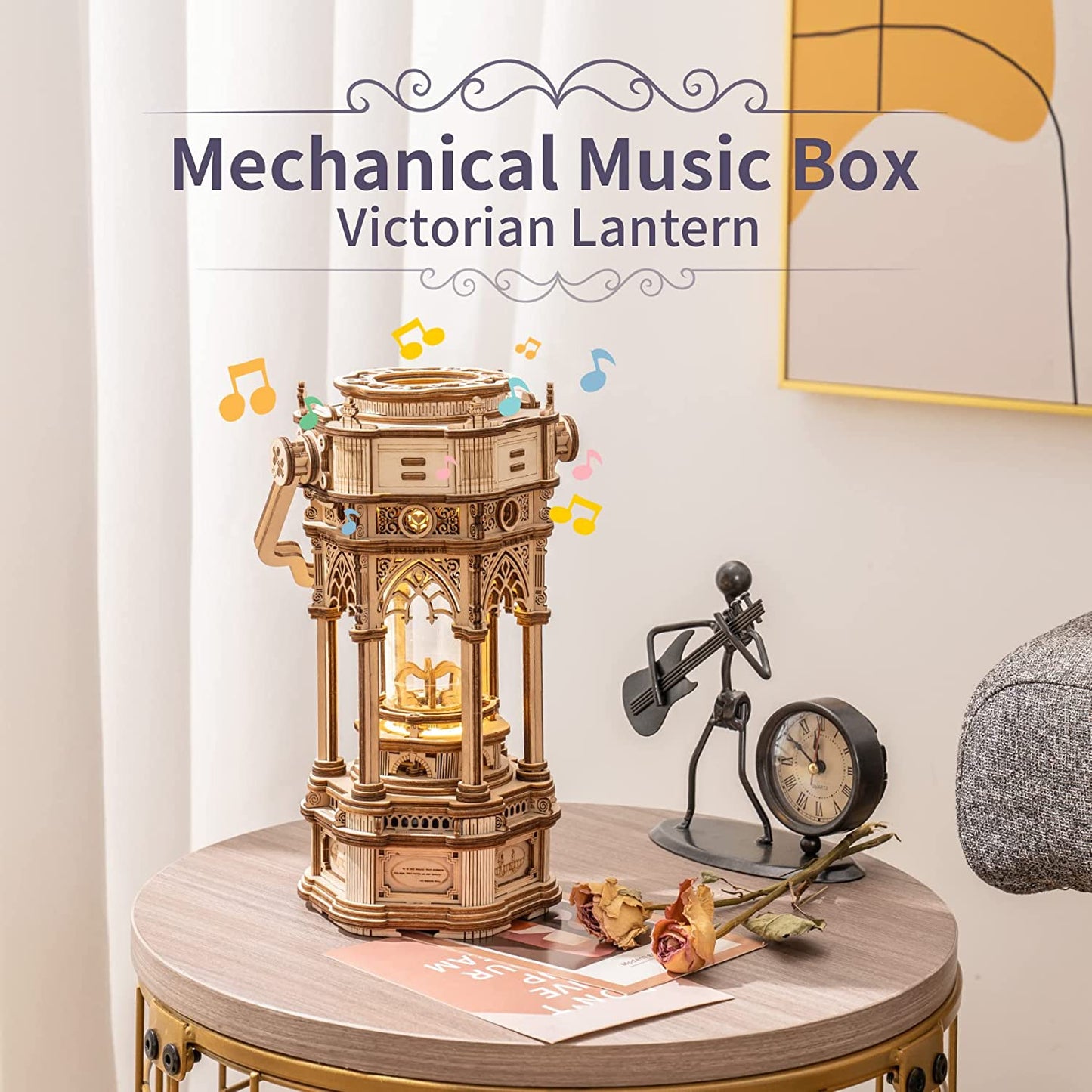 3D Wooden Puzzle DIY Kits - 255pc Victorian Lantern Music Box