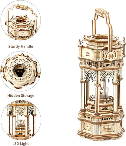 3D Wooden Puzzle DIY Kits - 255pc Victorian Lantern Music Box