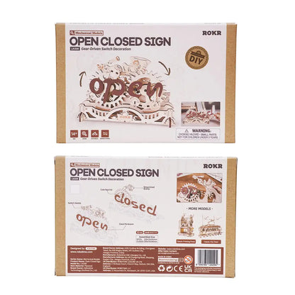 3D Wooden Puzzle DIY Kits - 52pc Open Closed Sign