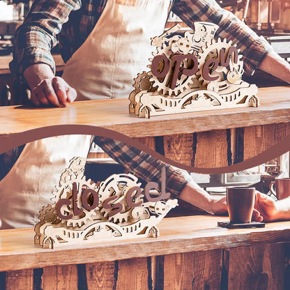 3D Wooden Puzzle DIY Kits - 52pc Open Closed Sign