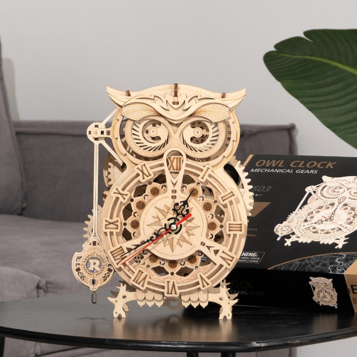 3D Wooden Puzzle DIY Kits - 161pc Workable Owl Clock