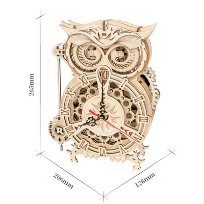 3D Wooden Puzzle DIY Kits - 161pc Workable Owl Clock