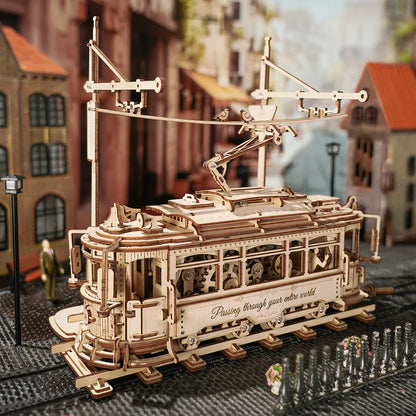 3D Wooden Puzzle DIY Kits - 374pc Classic City Tram