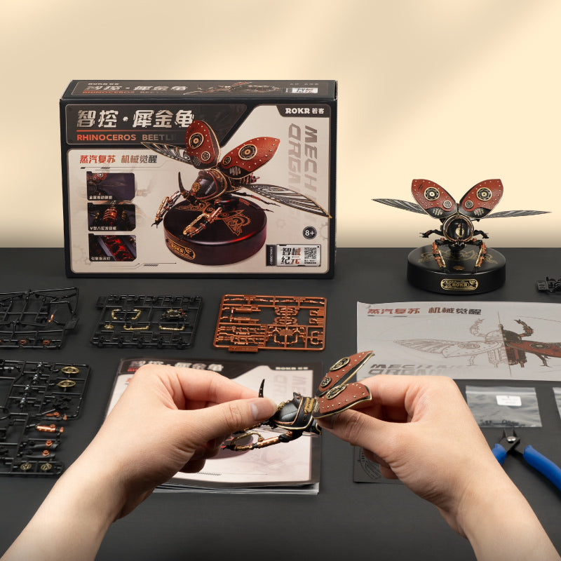 3D Puzzle DIY Kits - Metal Rhinoceros Punk Beetle