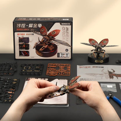 3D Puzzle DIY Kits - Metal Rhinoceros Punk Beetle