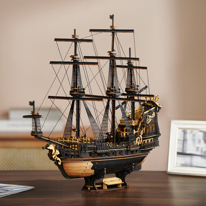 3D Wooden Puzzle DIY Kits - 603pc Seahorse Barque Ship