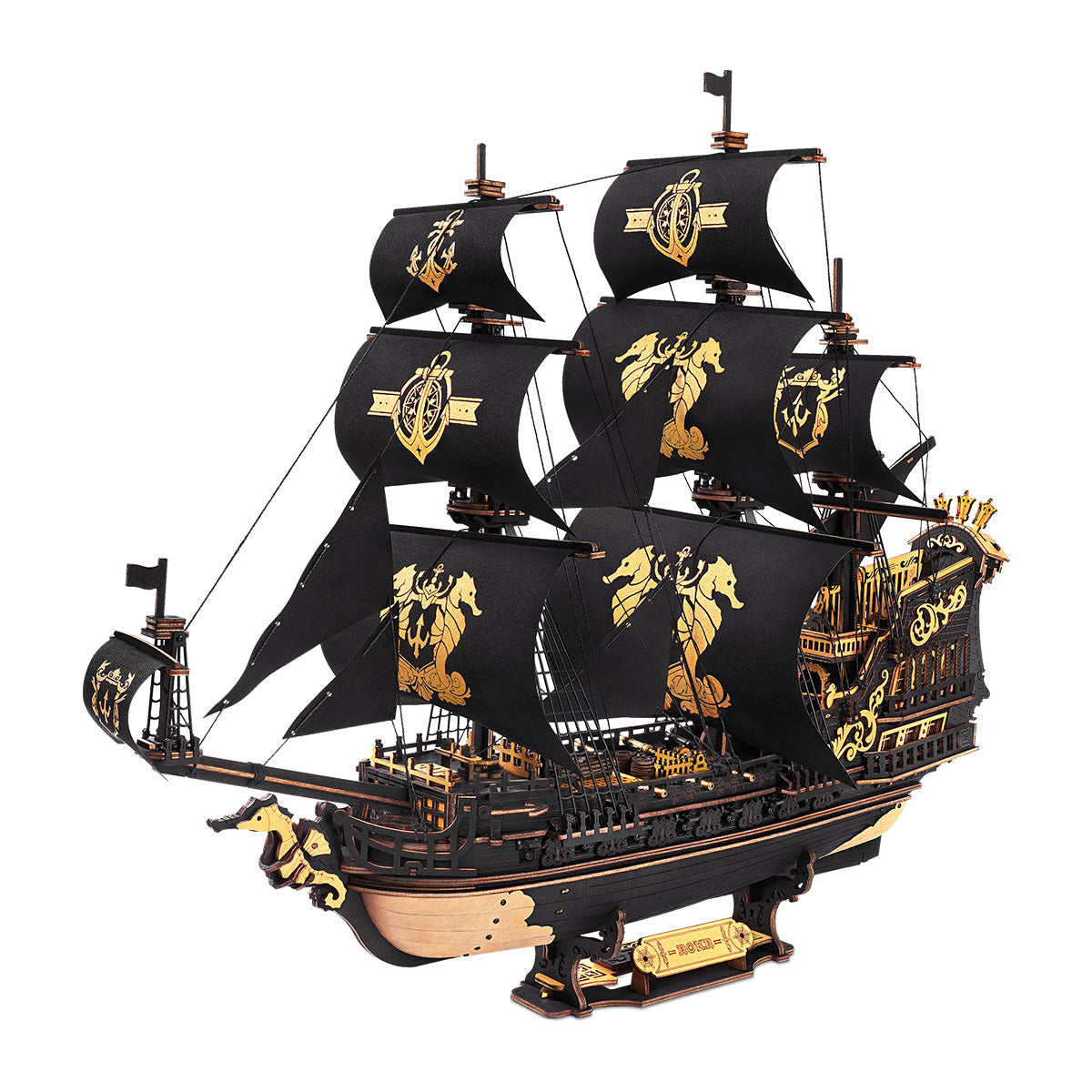 3D Wooden Puzzle DIY Kits - 603pc Seahorse Barque Ship