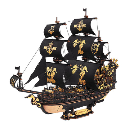 3D Wooden Puzzle DIY Kits - 603pc Seahorse Barque Ship