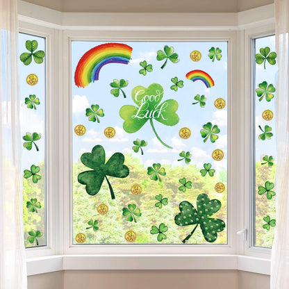 St. Patrick's Day Clover Window Stickers