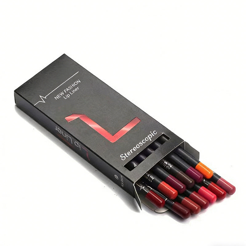 12-Color Lip Liner Pencil Set