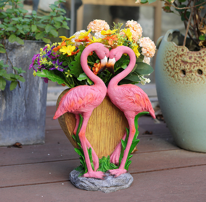 Resin Flamingo Flower Pot