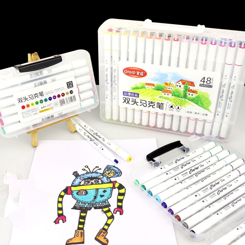 48-Color Master Double-Headed Marker Art Brush Set