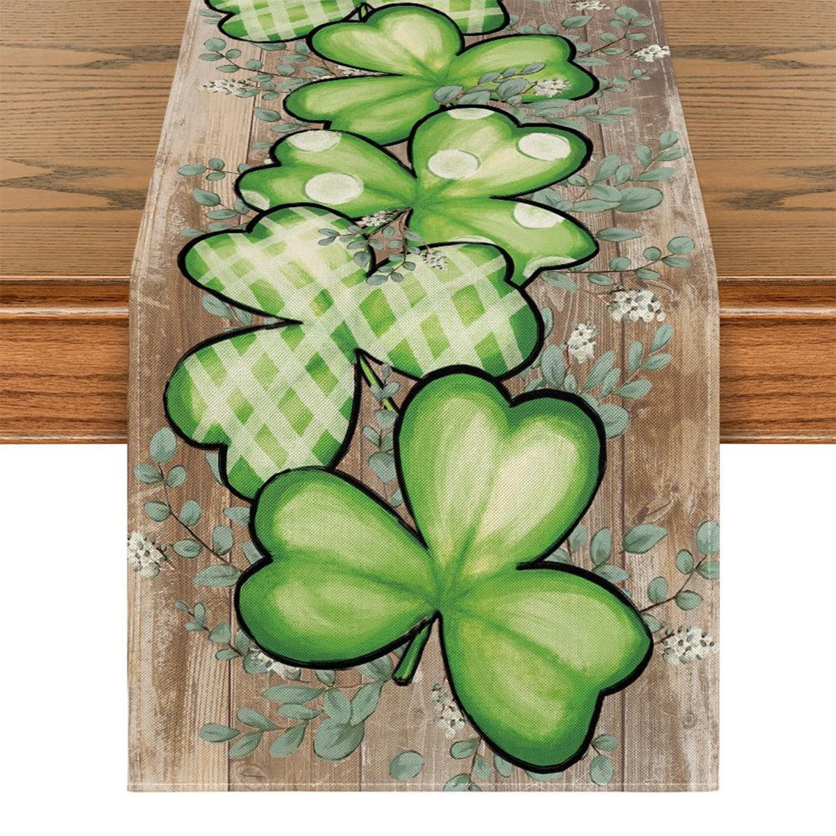 St Patrick Lucky Four-Leaf Clover Table Runners