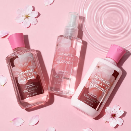 3pc Sakura Infused Japanese Cherry Blossom Spa Set
