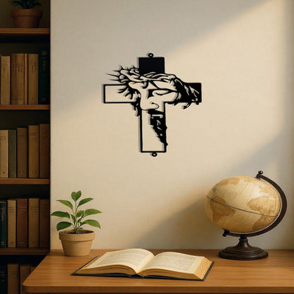 Silhouette - Metal Wall Art - Rustic Religious Cross