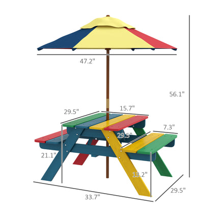 Multicolor Children's Picnic Table Set