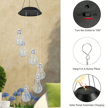 Colorful Bulb-Shaped Mobile LED Wind Chime