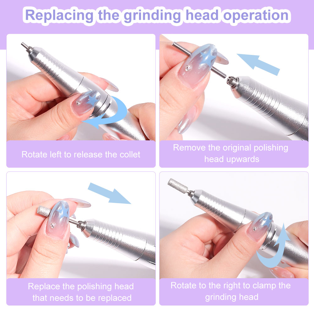 45,000 RPM Portable Nail Drill w/LED Screen Display