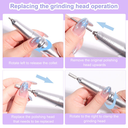 45,000 RPM Portable Nail Drill w/LED Screen Display