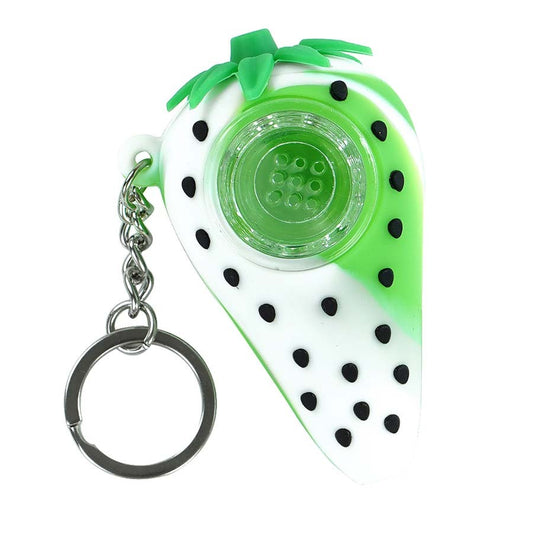 Strawberry Glass Keychain Pipe - NOT A TOY
