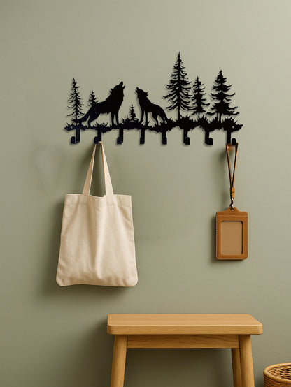 Wolf & Trees 8-Hook Wall Mount Hanging Rack