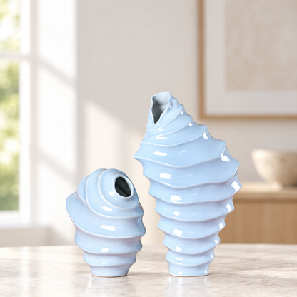 Modern Seashell Ceramic Vases