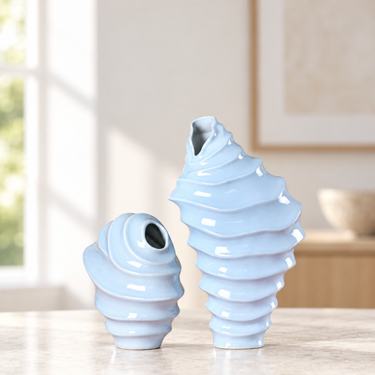 Modern Seashell Ceramic Vases