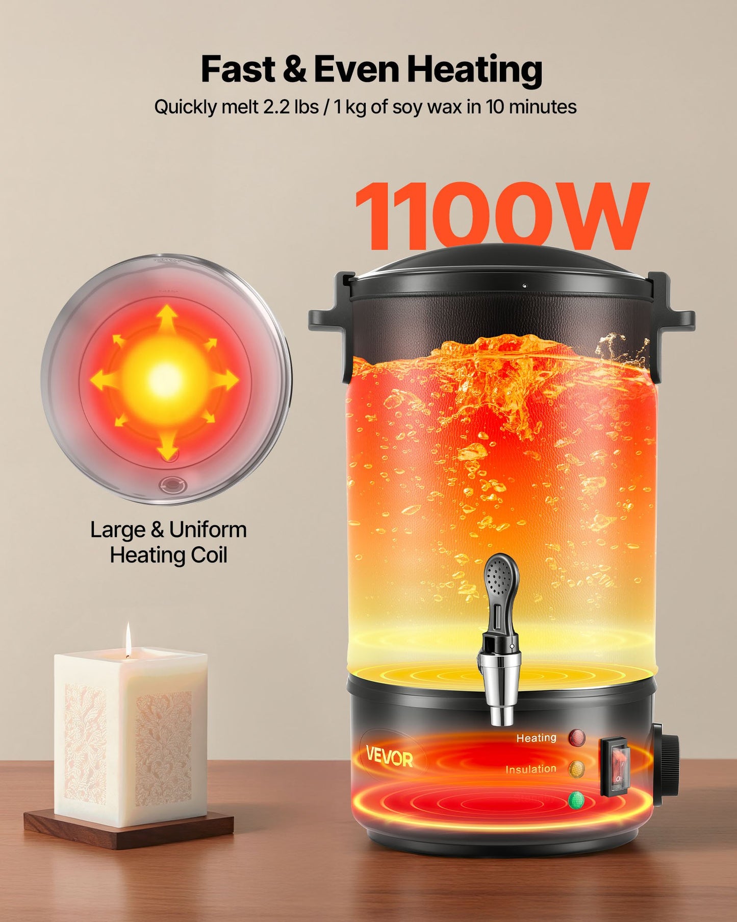5.3Qt Candle Making Wax Melter Pot