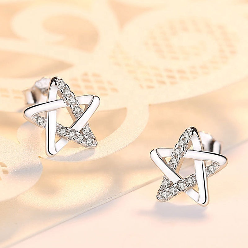 925S Five Point Star Stud Earrings