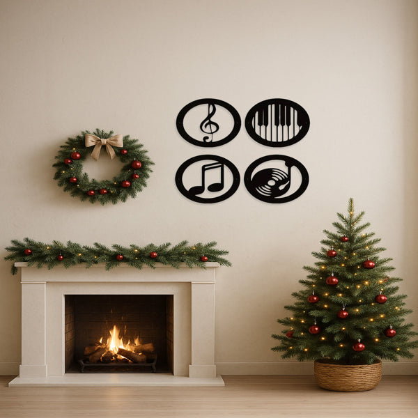 4pc Music Themed Wall Art Decor Set