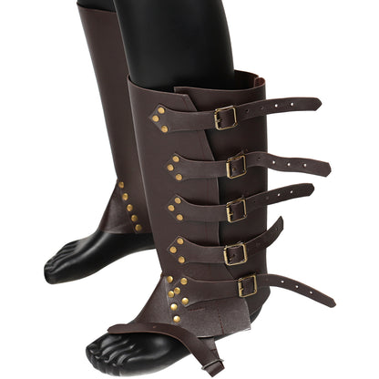 Steampunk Cosplay Buckle & Stud Calf Covers