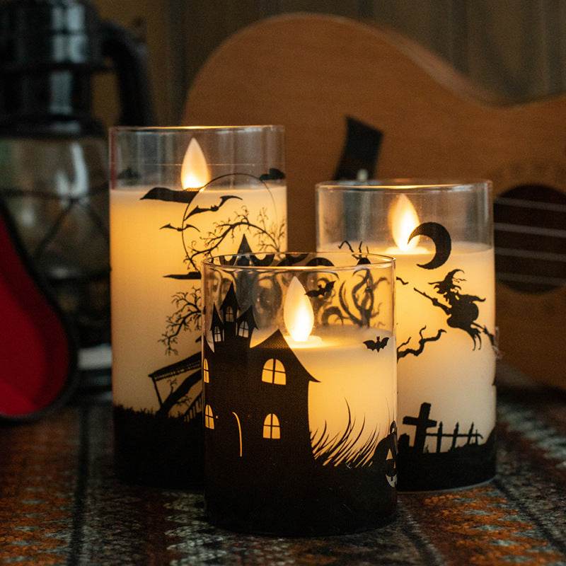 Halloween LED Candle w/Spooky Pattern - Shop Jobie