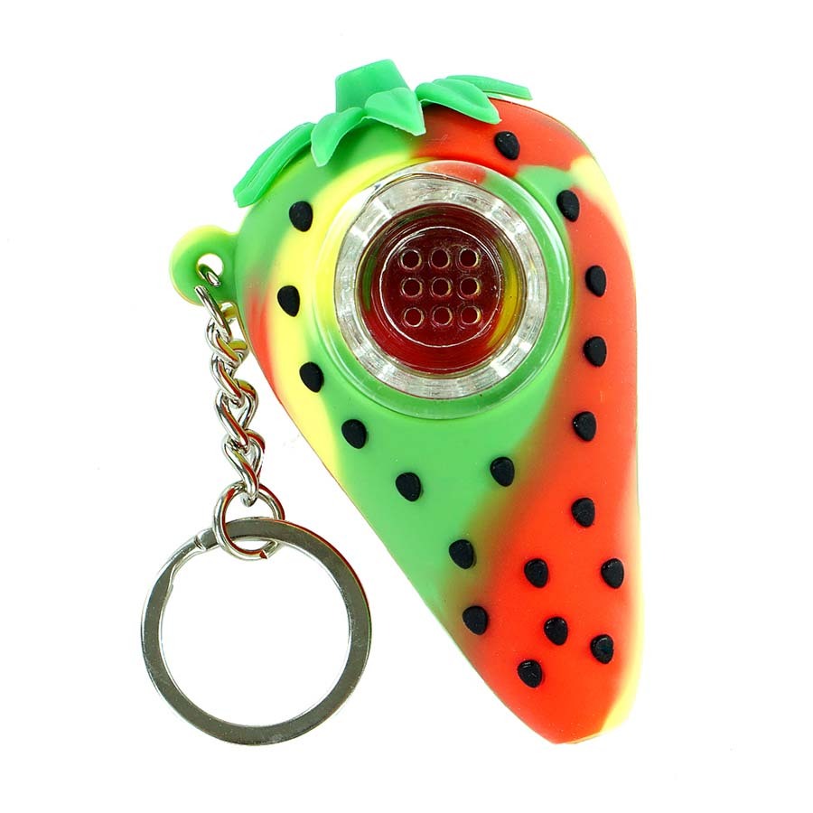 Strawberry Glass Keychain Pipe - NOT A TOY