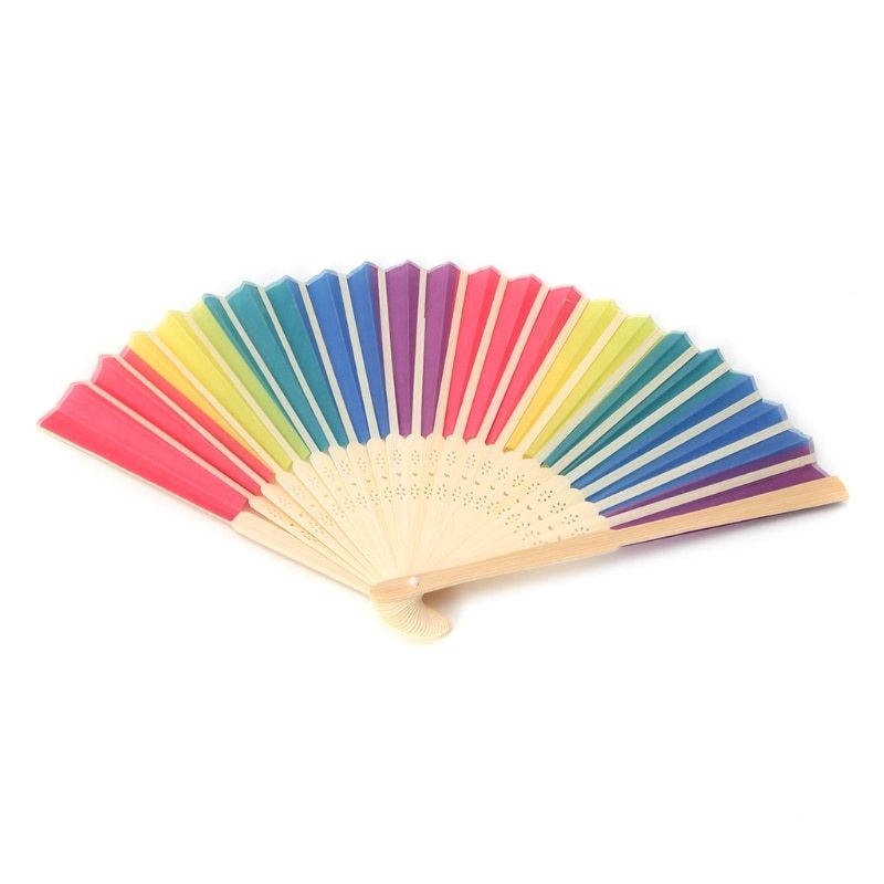 Rainbow Hand Held Folding Fan