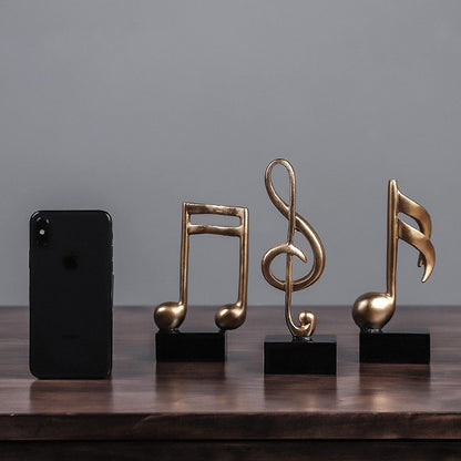 Golden Musical Note Figurines