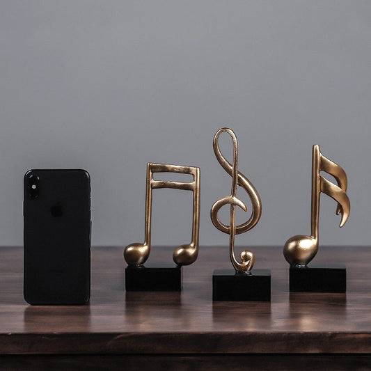 Golden Musical Note Figurines