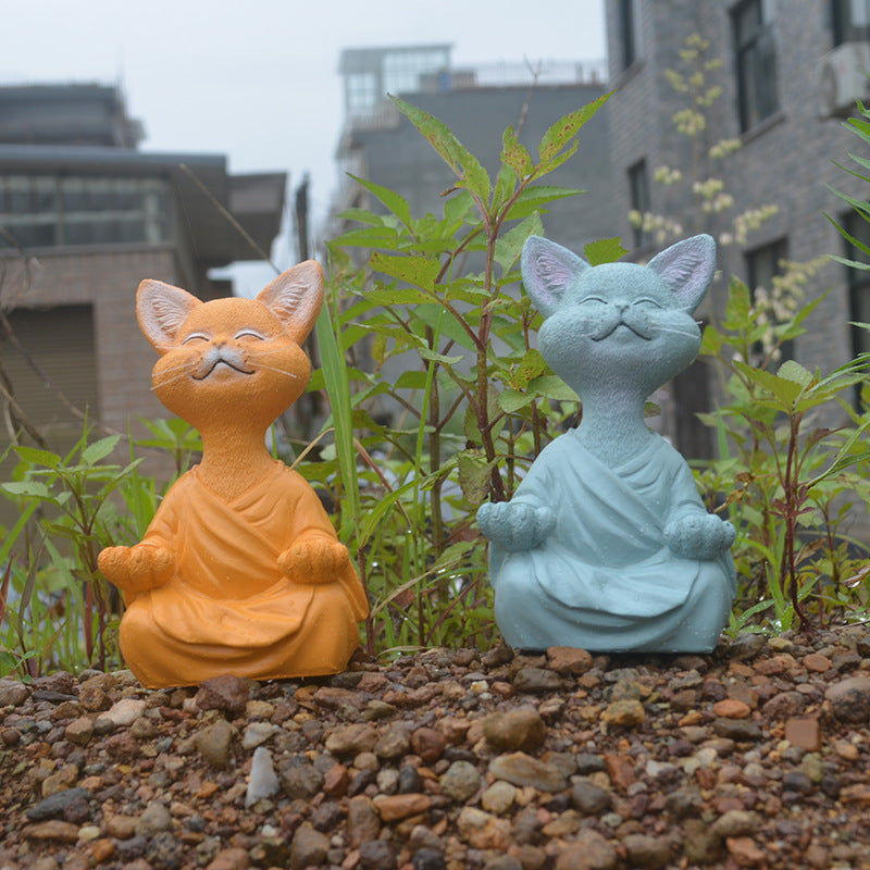 Cat Meditation Statue