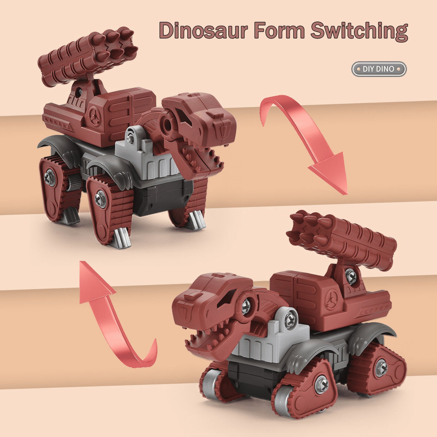 5-Pack Take-Apart Dinosaur STEM Toy Set