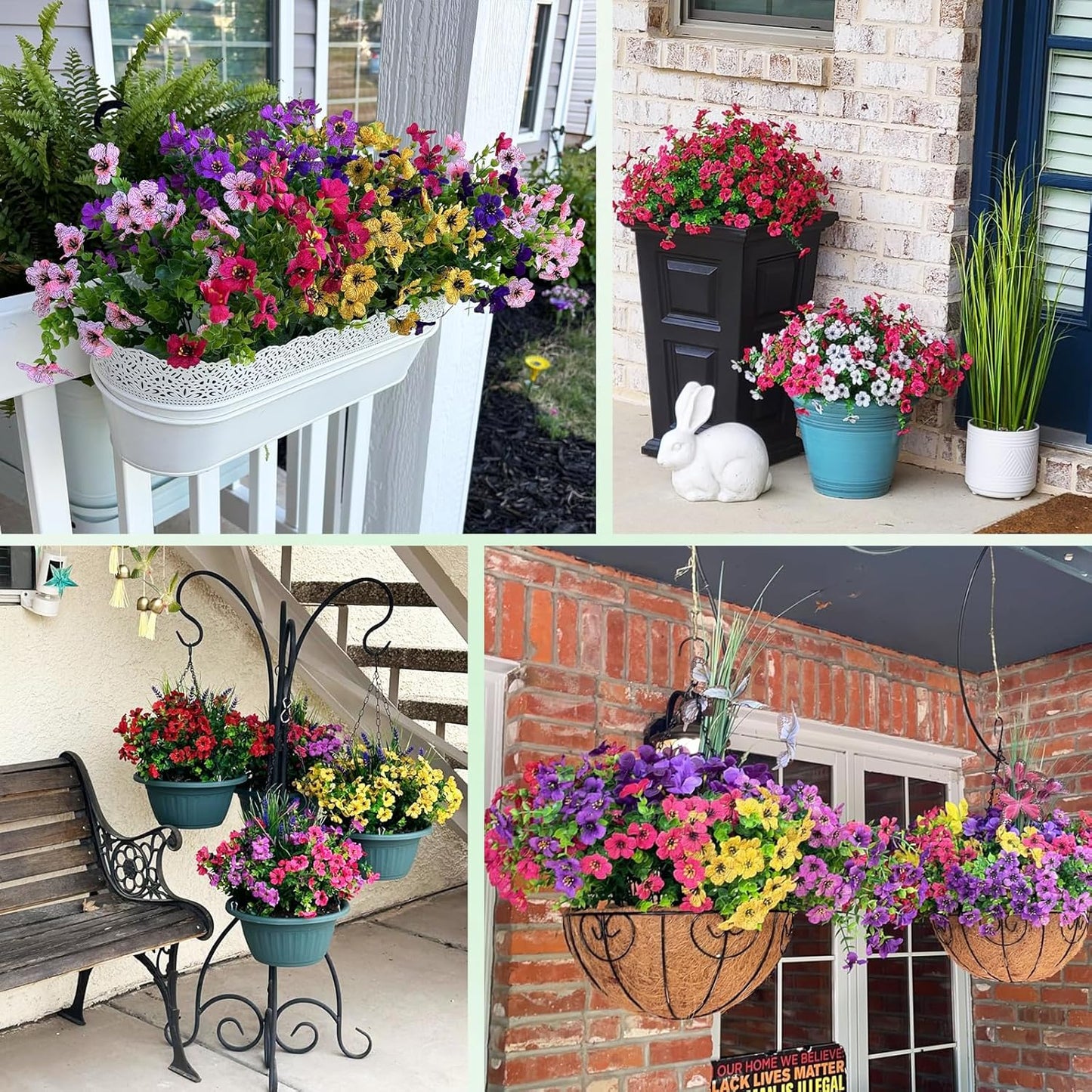 Realistic Faux Flowers For Outdoors, Fade Resistant