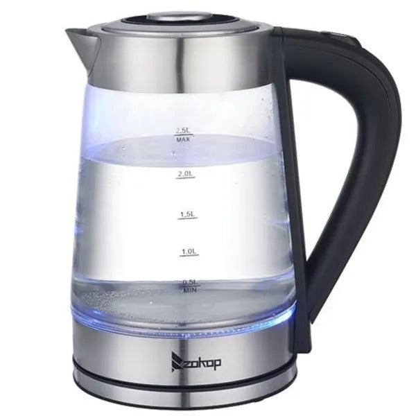 1200W 2.5L Electric Kettle With Blue Glass