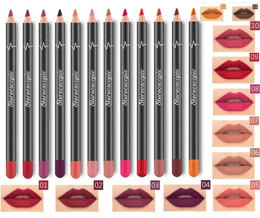 2-in-1 Waterproof Matte Lip Liner Pencil Set