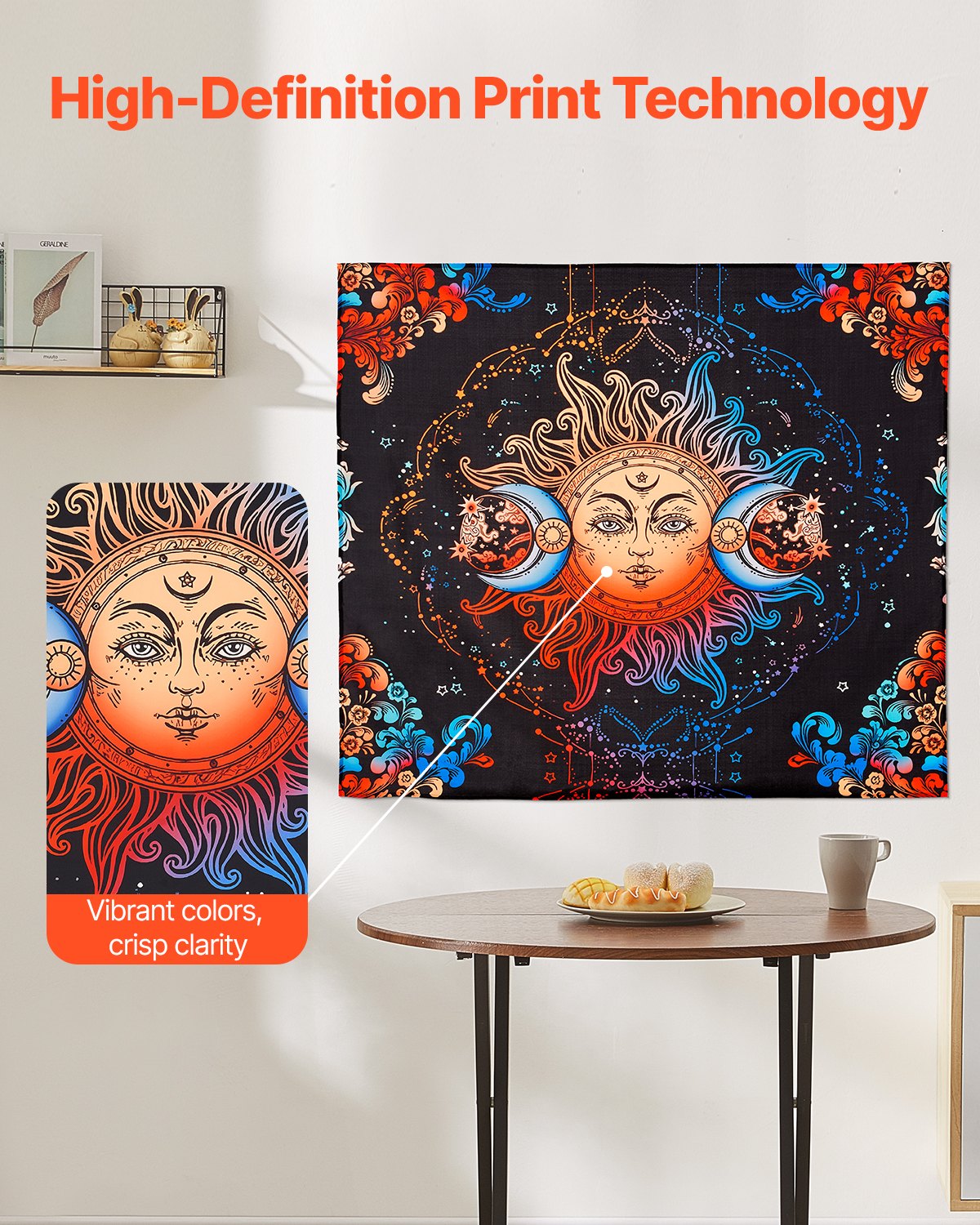 Sun & Moon Psychedelic Tapestry