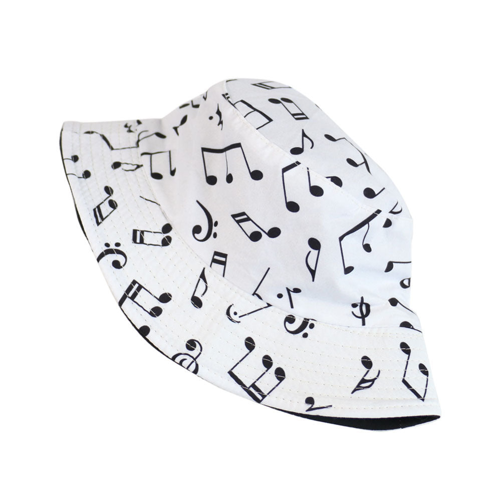 Double-sided graffiti musical note fisherman hat