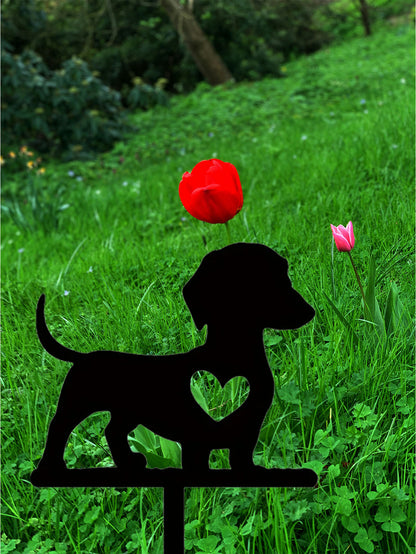 Silhouette - Weiner Dog Garden Stake