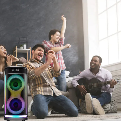Wireless 5.0 RGB Party Speaker w/LED Lights, Mic, & Remote Control!
