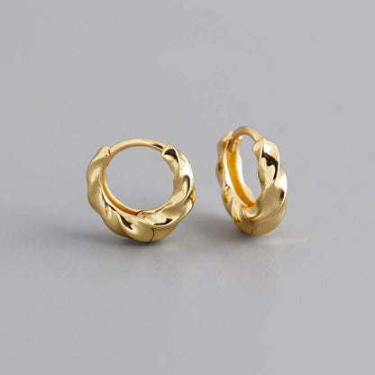 Golden Circle Twisted S925 Earrings - Shop Jobie
