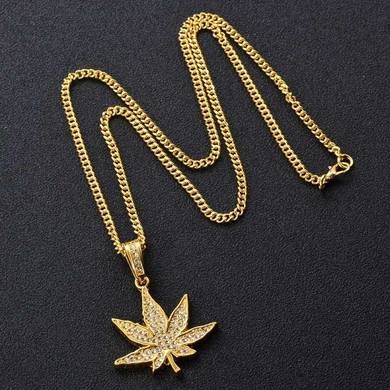 Hip Hop Weed Necklace