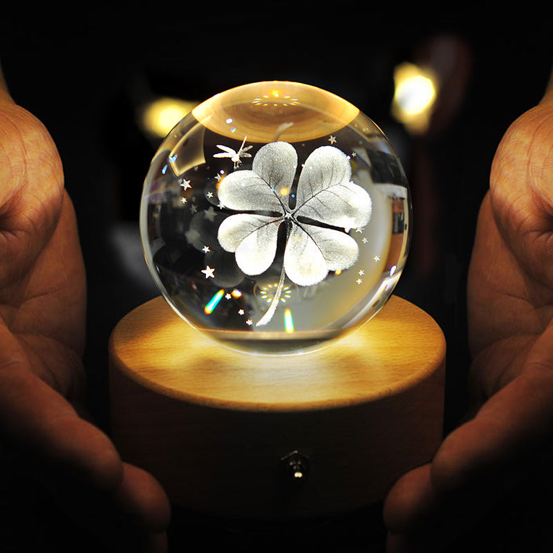 Crystal Ball Luminous Rotating Music Box